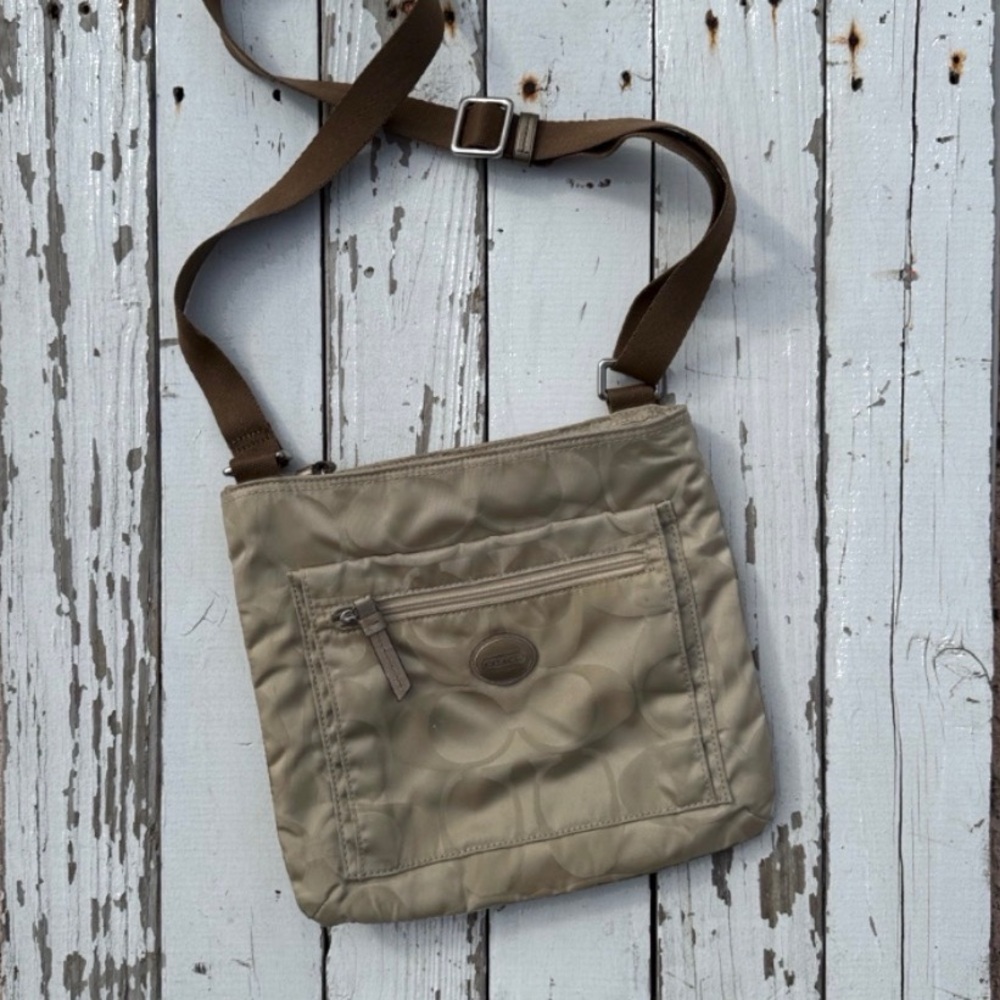 Coach Signature Getaway Nylon Crossbody Bag